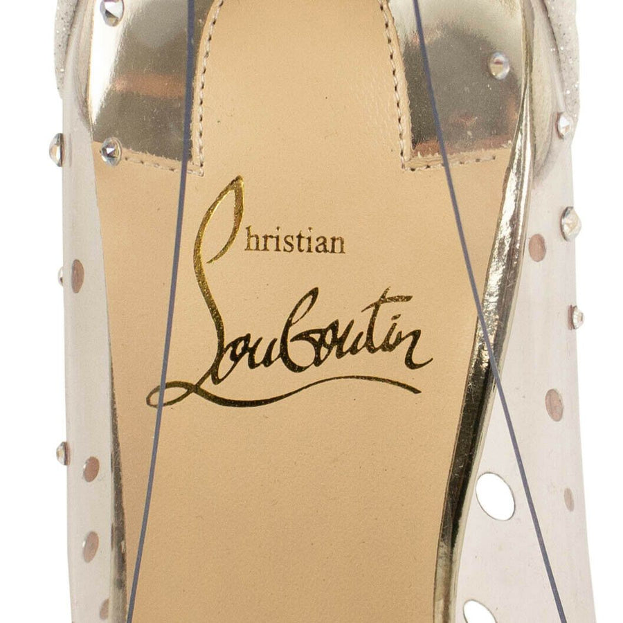 Degastrass PVC 100mm Pumps - White Glitter