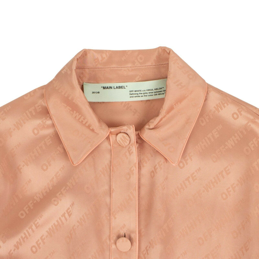 Acetate Blend Monogram Pajama Shirt - Nude Pink
