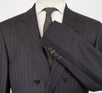 Cashmere Blend Striped Double Breasted Sport Coat - Brown
