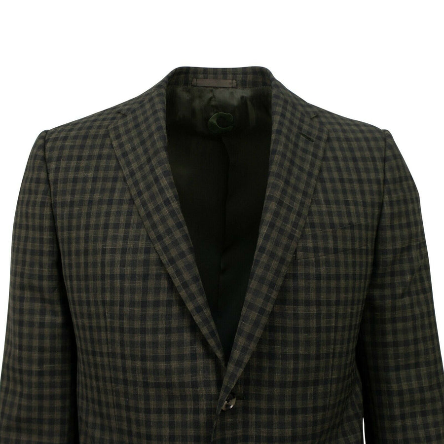 Drop 8 Check Two Button Wool Blend Sport Coat - Green