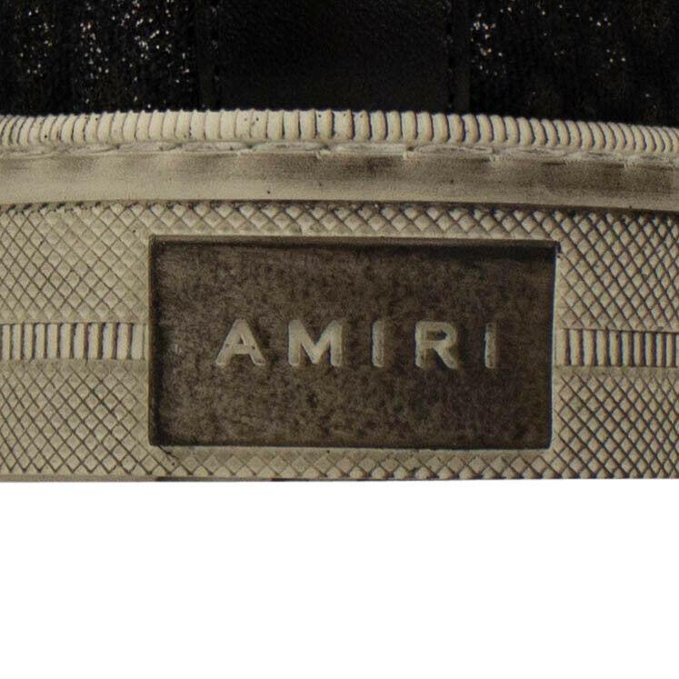 Men's Amiri Sunset Vintage Leopard Print High Top Sneakers - Black