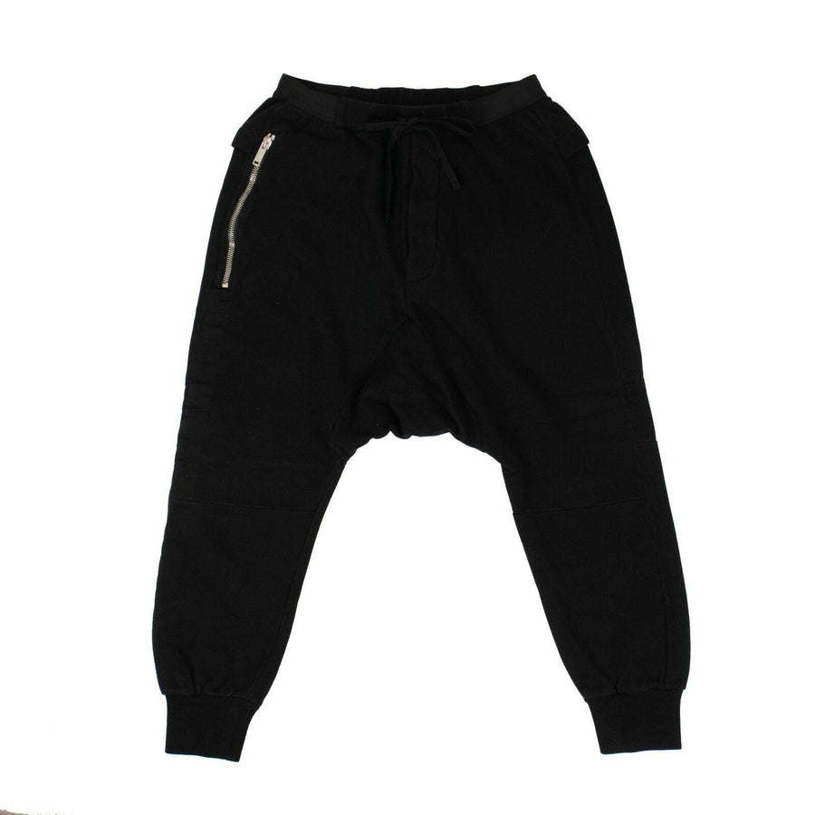 Cotton Drop-Crotch Sweatpants - Black