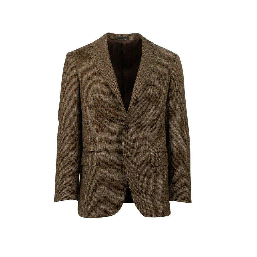 Drop 7 Tweed Wool Three Roll 2 Button Sport Coat - Brown