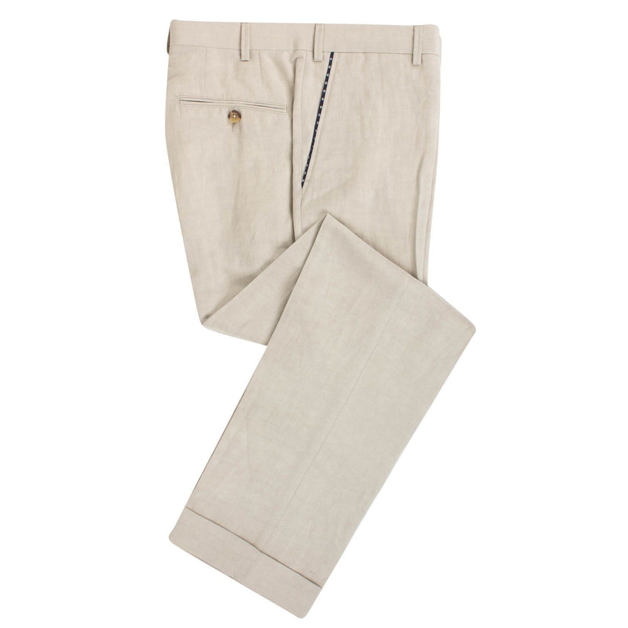 Beige Silk Blend Pants