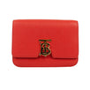 Grainy Leather 'TB' Monogram Shoulder Bag - Red