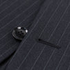 Striped Wool Three Button Suit - Grey