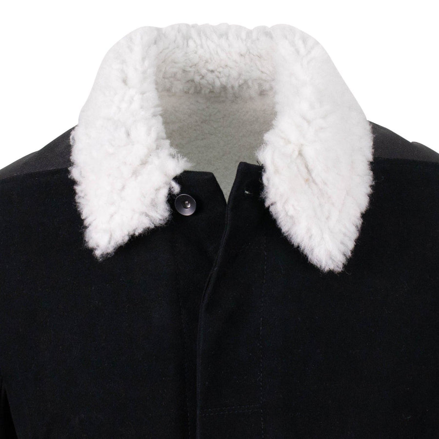Sliced Worker Shearling Jacket - Black