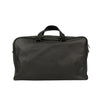 Leather Intrecciato Accent Travel Bag- Black