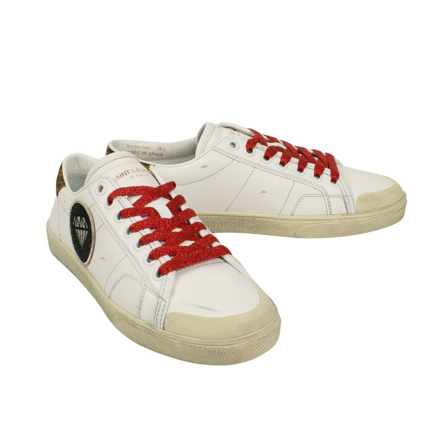 Wolly Leather Patch Sneaker - White