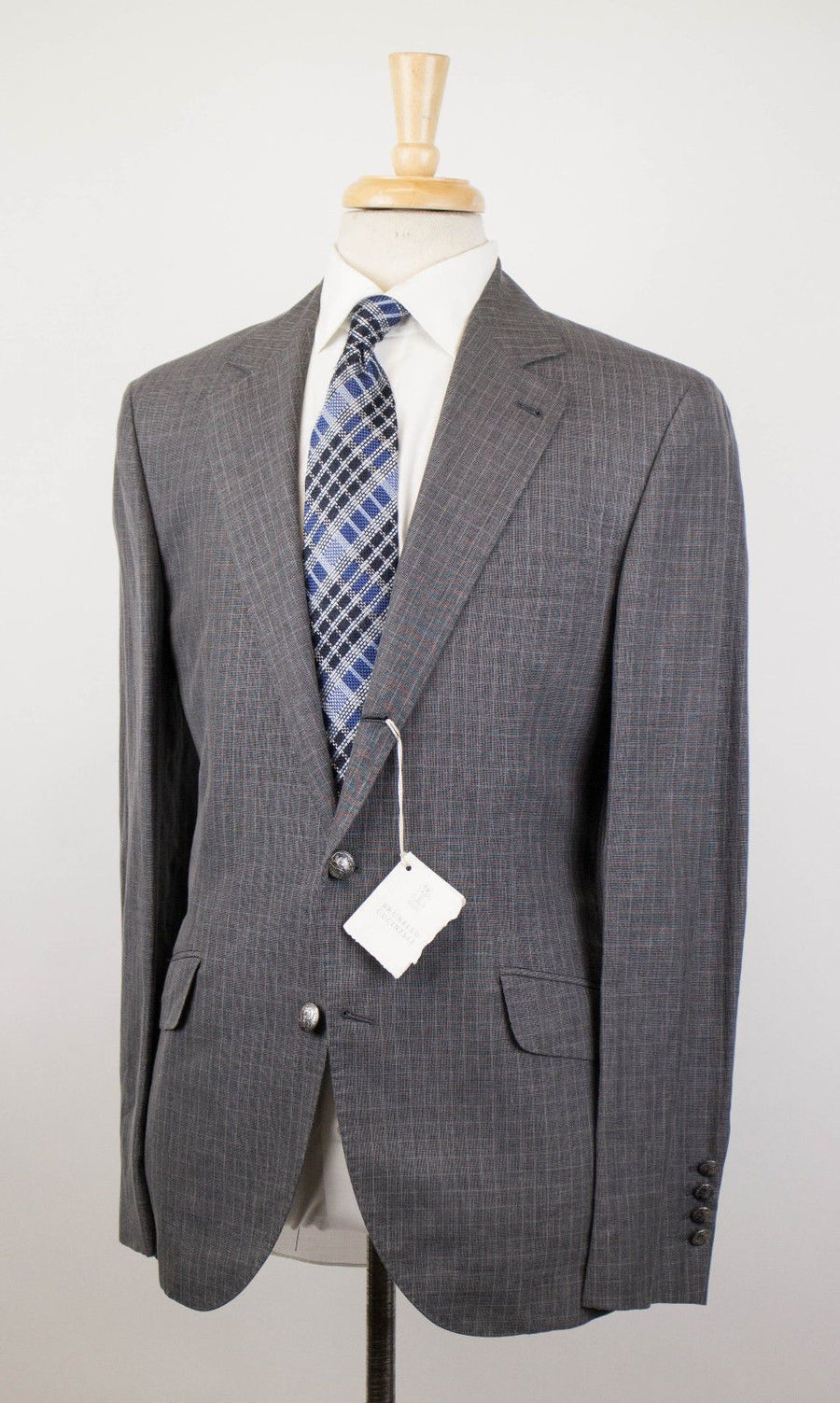 Wool Blend Check 3/2 Button Sport Coat - Gray