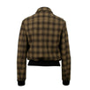 Houndstooth Check Print Bomber Jacket  - Brown