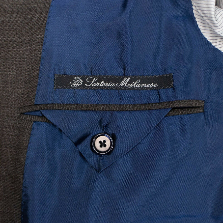 Drop 7 Wool 3 Roll 2 Button Solid Slim/Trim Fit Suit - Brown