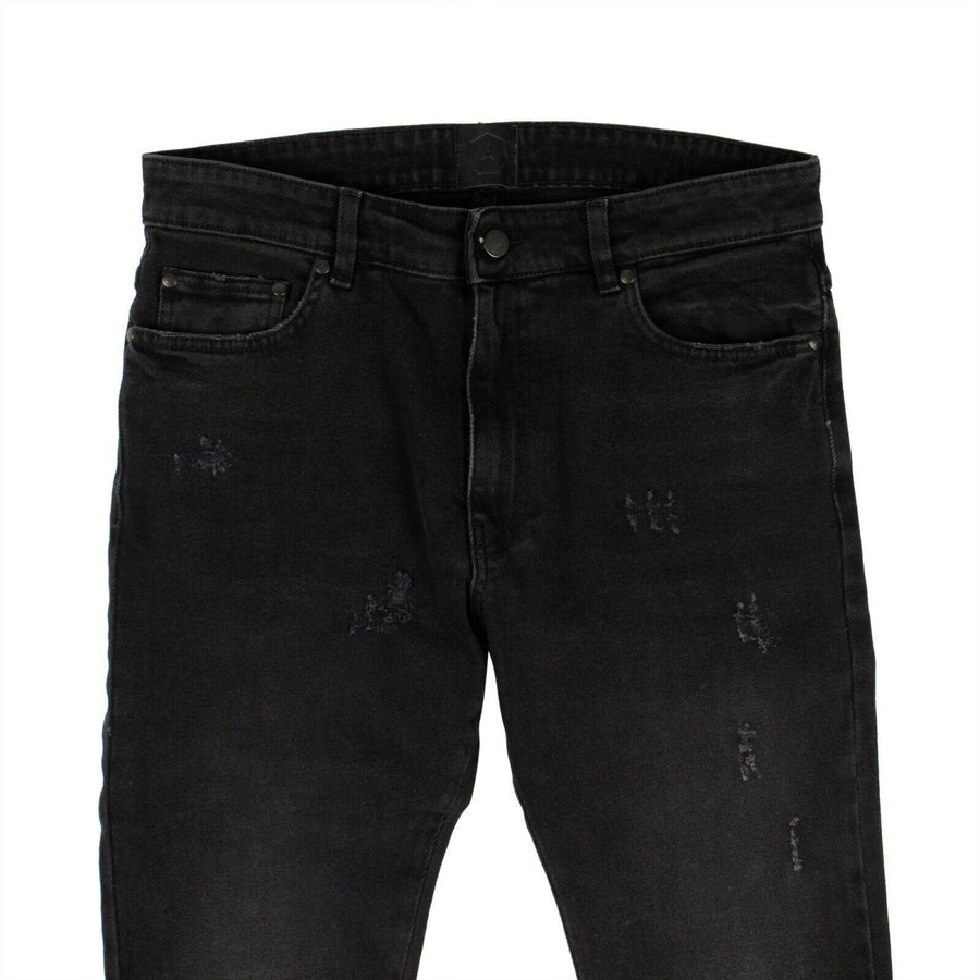 Warren Leather Moto Boot Jeans - Black