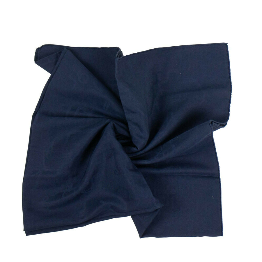 Silk Blend 'Creuse Balcon' 100 Shawl Scarf - Navy Blue