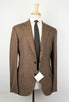 Wool Blend 3 Roll 2 Button Suit - Brown