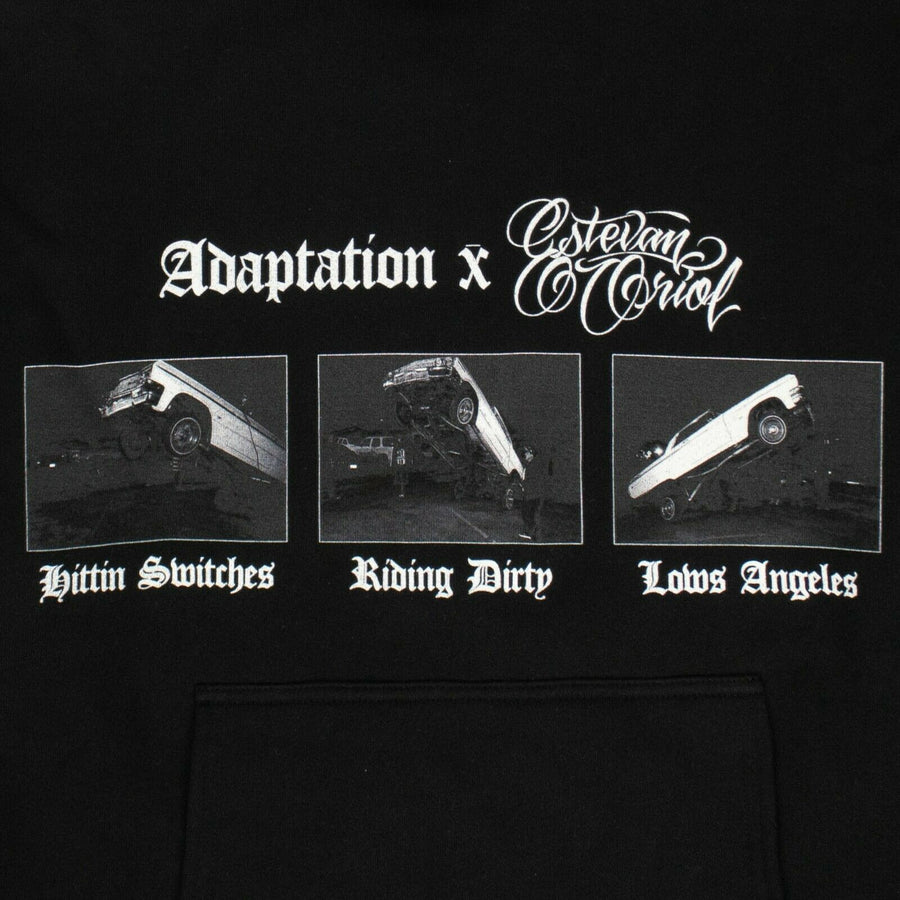 Cotton 'Ride Forver' Hoodie Sweatshirt - Black