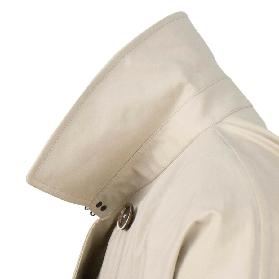 Cotton Double Breasted Trench Coat - Beige