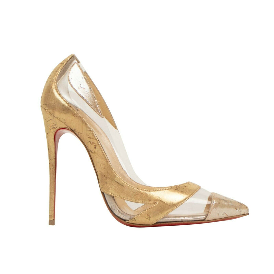Cork Strips 'Blake Is Back' PVC 120mm Pumps - Clear / Gold