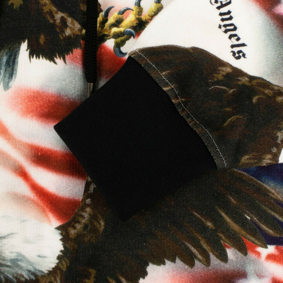 Cotton Eagle Print Hoodie - Multi-Color