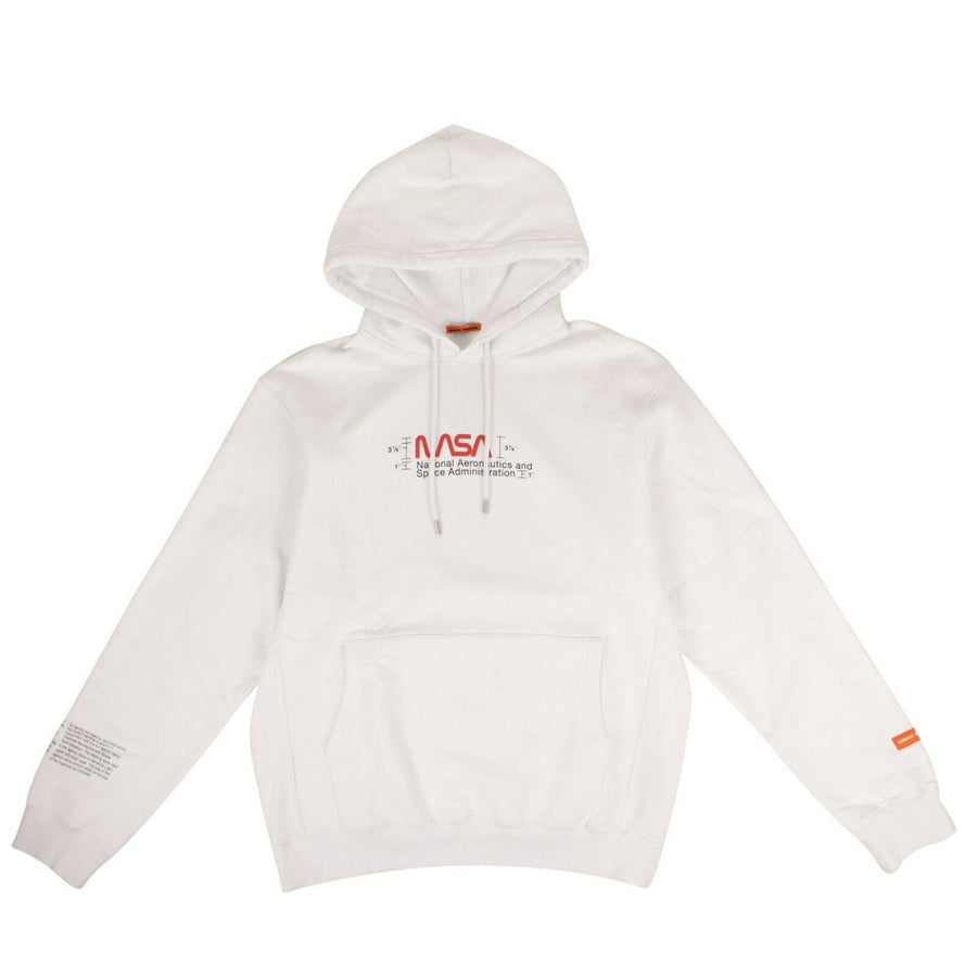 Cotton NASA Slogan Hoodie- White