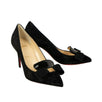 'Souriceau' 85mm Velvet Pumps Heels - Black