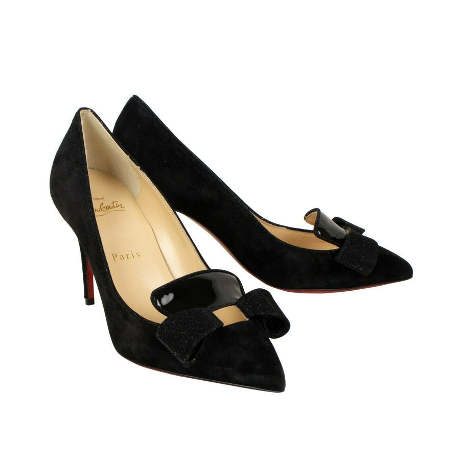 'Souriceau' 85mm Velvet Pumps Heels - Black