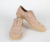 Suede Leather Wingtip Oxfords - Light Pink