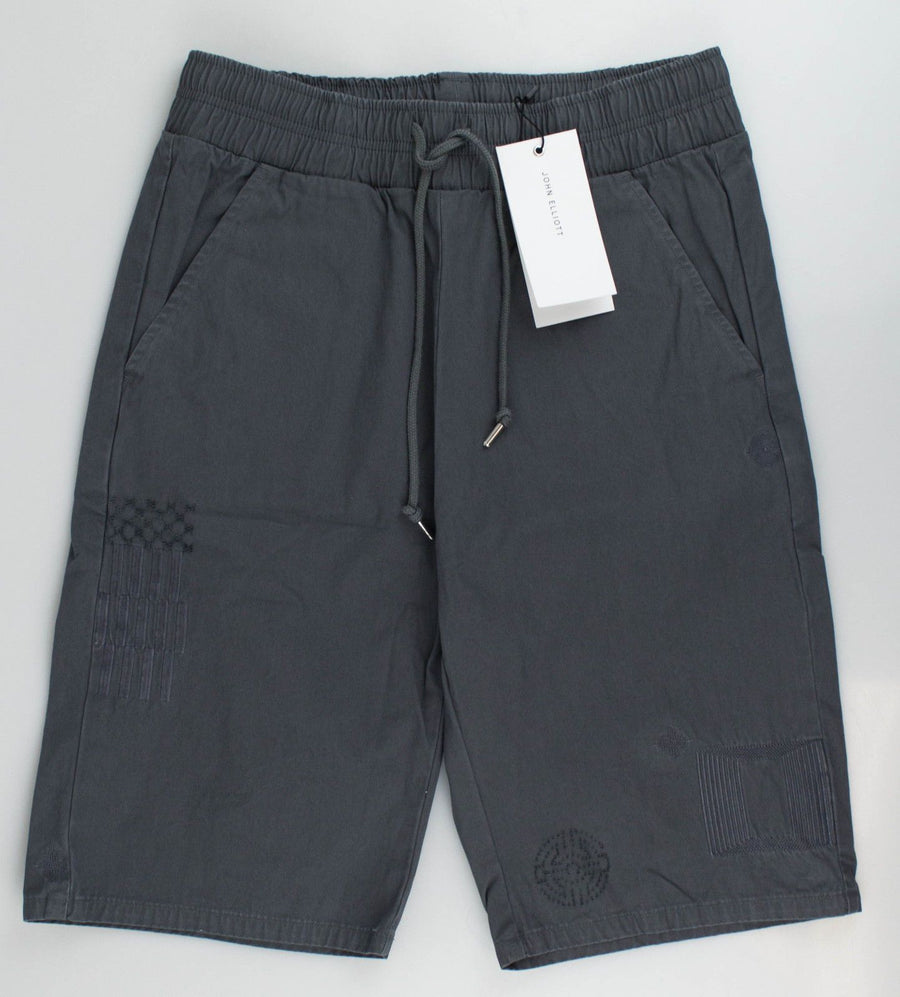 Cotton Embroidered Shorts - Gray