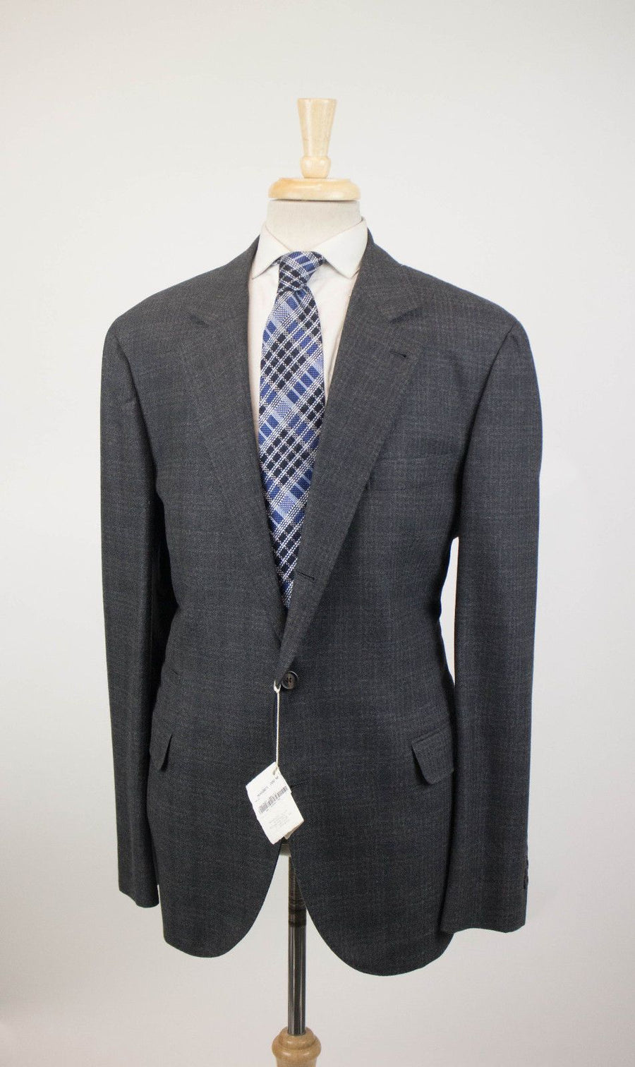 Cashmere Check 3/2 Button Sport Coat - Gray