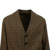 Plaid Wool Button Up Sport Coat - Brown