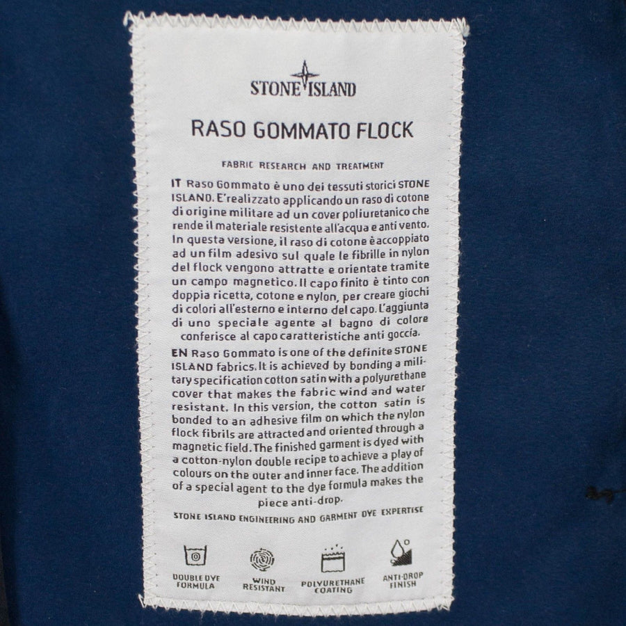 Navy 'Raso Gommato Flock' Mid-length Trench Jacket