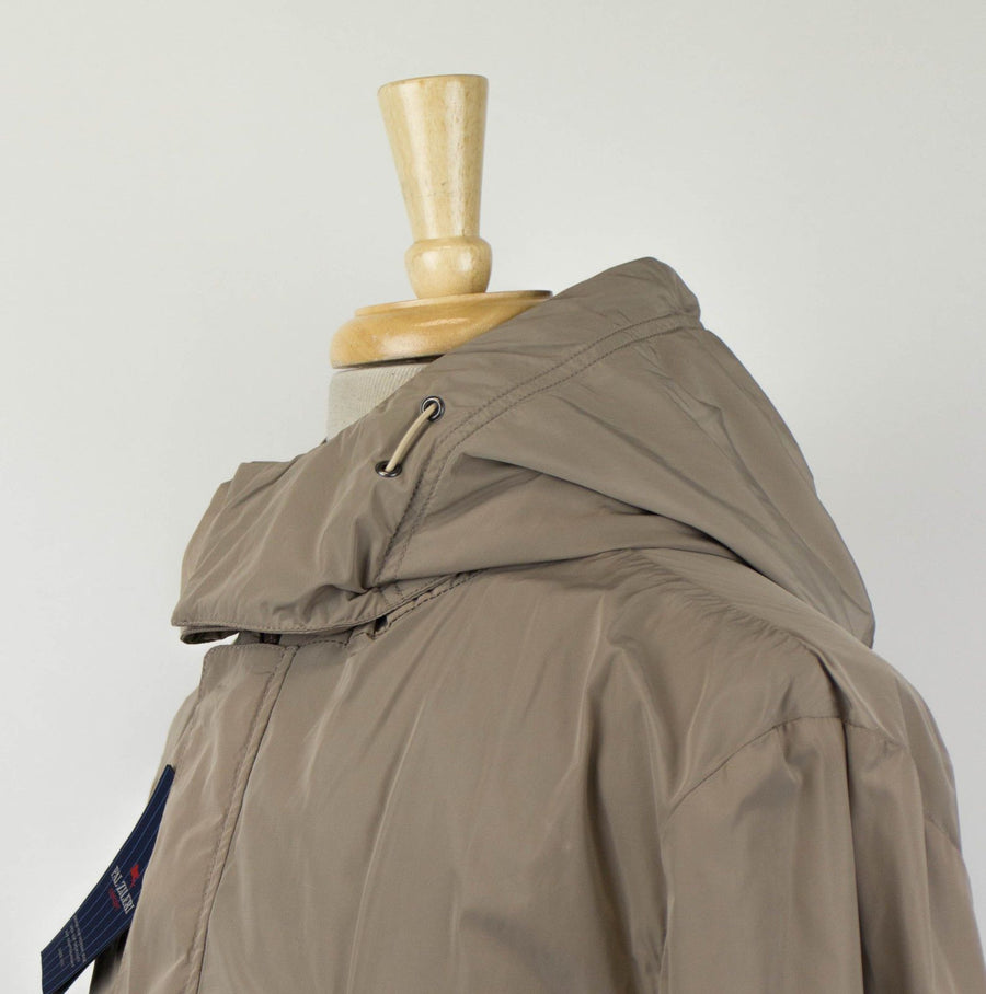Polyester Hooded Trench Coat - Brown