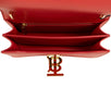 Grainy Leather 'TB' Monogram Shoulder Bag - Red