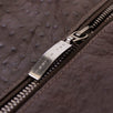 Ostrich Zip Up Leather Sport Coat - Brown
