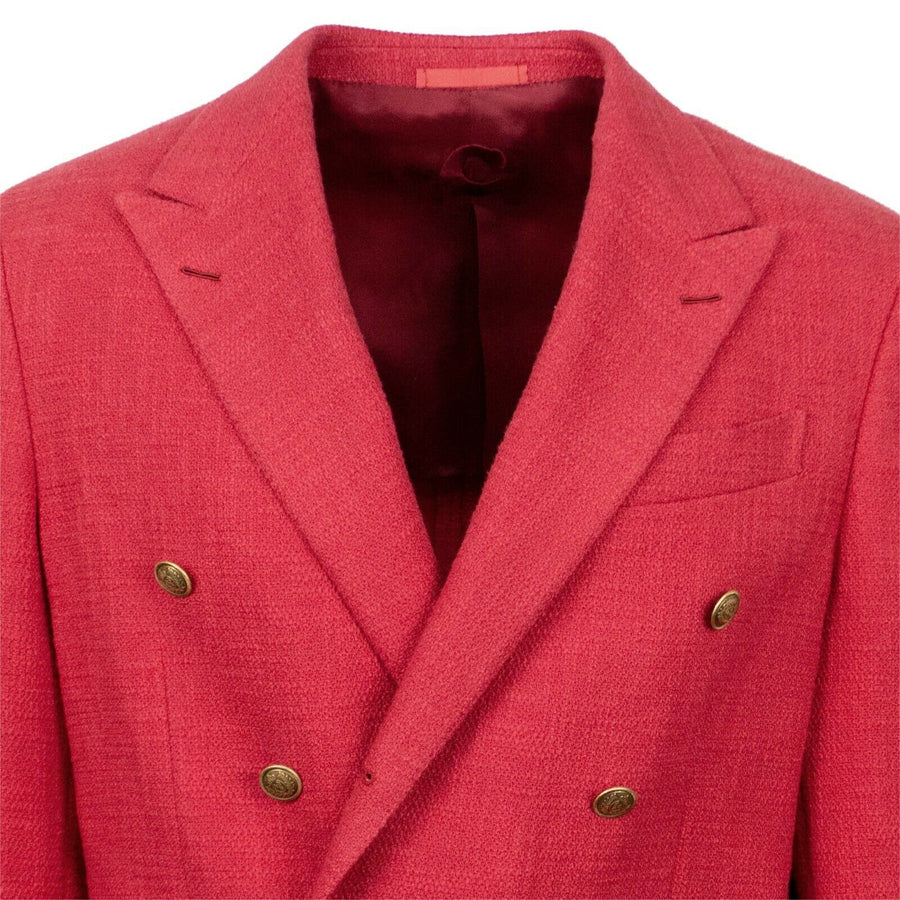 Cotton Blend Double Breasted Sport Coat - Red