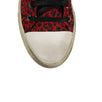 Men's Vintage Glitter Leopard Print High Top Sneakers - Red