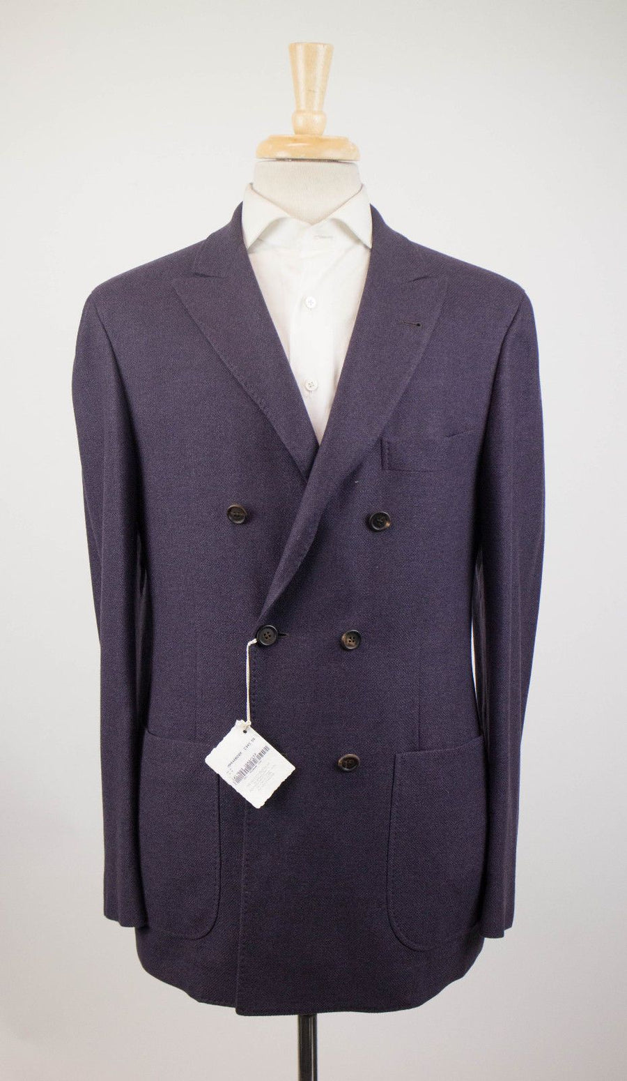Cashmere Blend Double Breasted Sport Coat - Purple