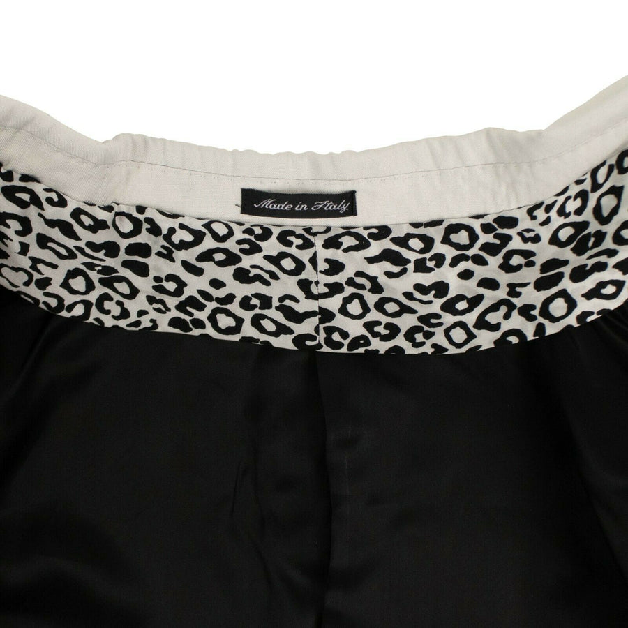 Leopard Scarf Blazer - White