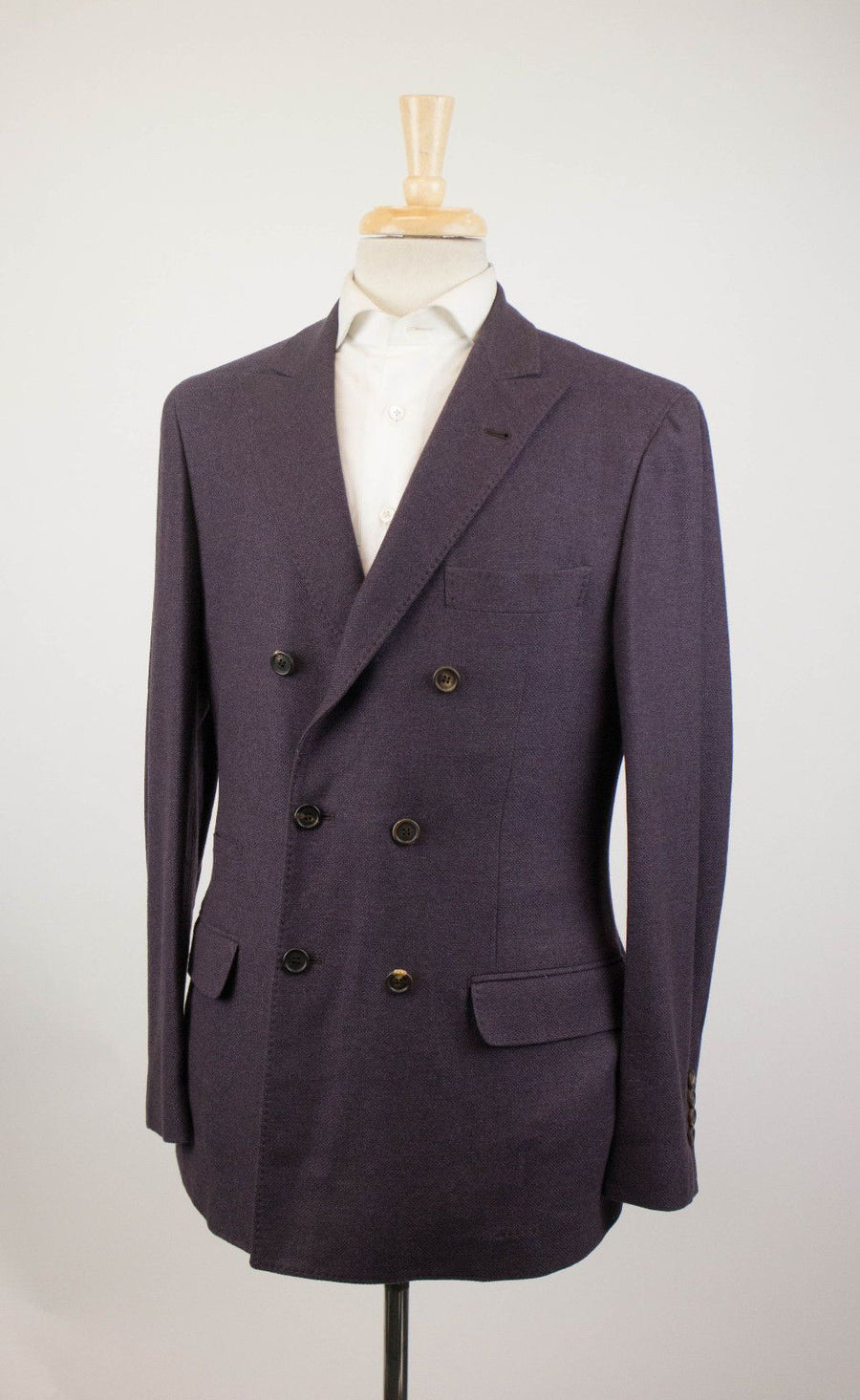 Cashmere Blend Double Breasted Sport Coat - Purple
