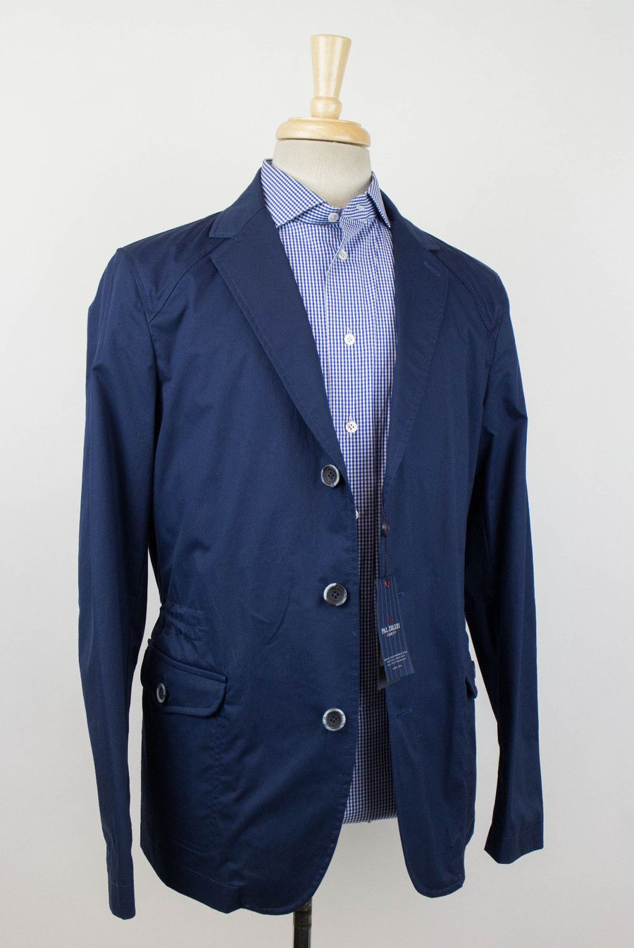 Cotton Blend Trench Coat - Blue