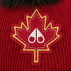 Women's Maple-Leaf Toque Pom Pom Hat - Red