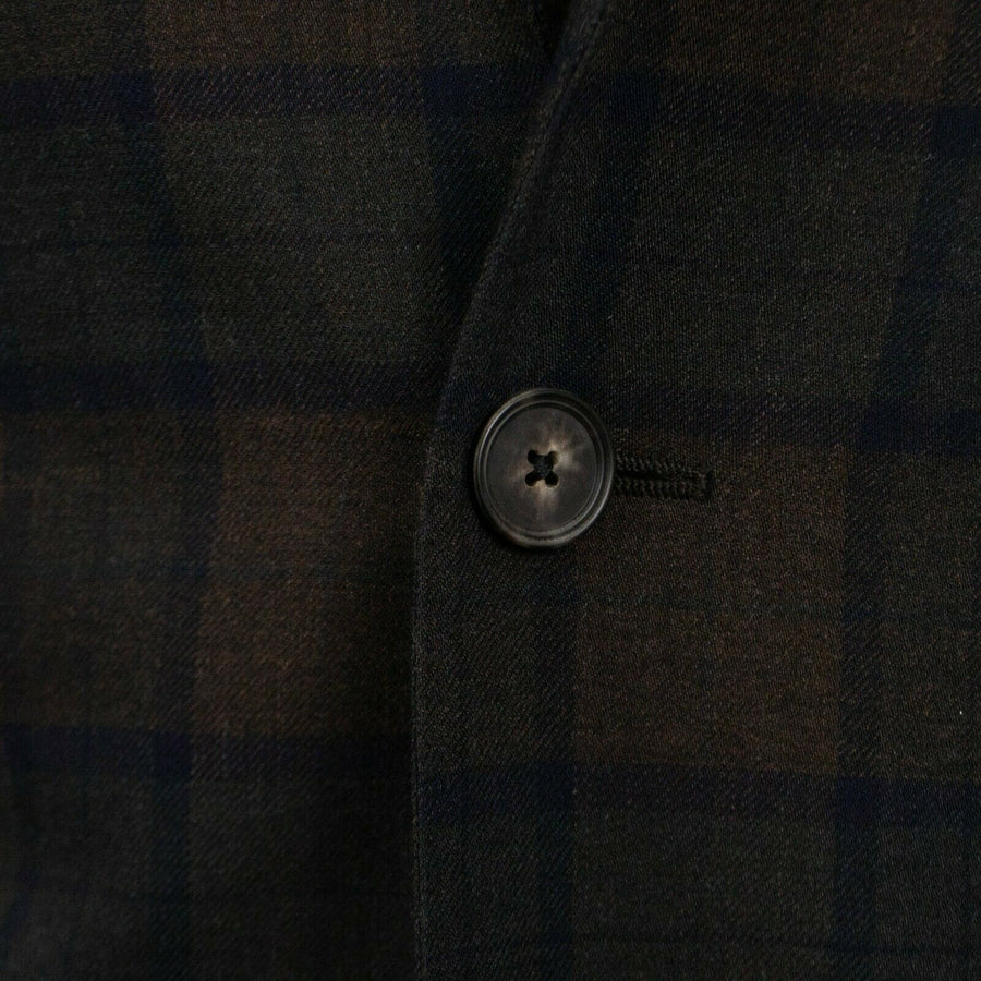 Drop 10 Plaid 3 Roll 2 Button Wool Sport Coat - Brown