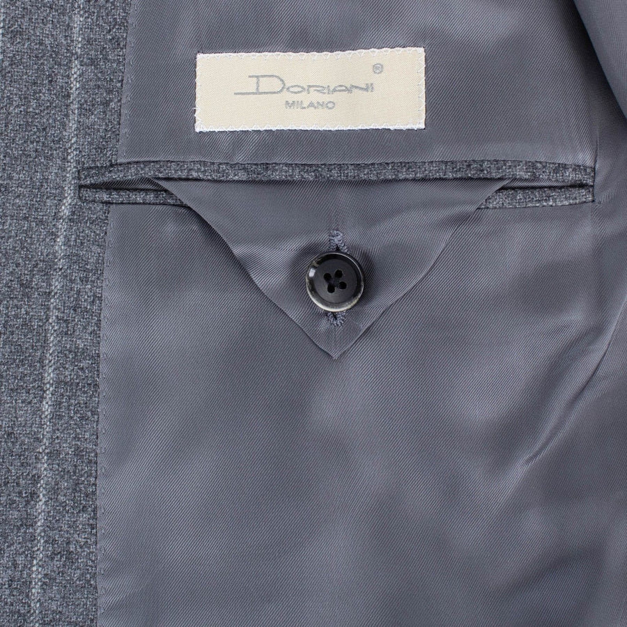Doriani By Caruso Drop 7 Pin-Striped Wool Three Roll Two Button Suit - Gray