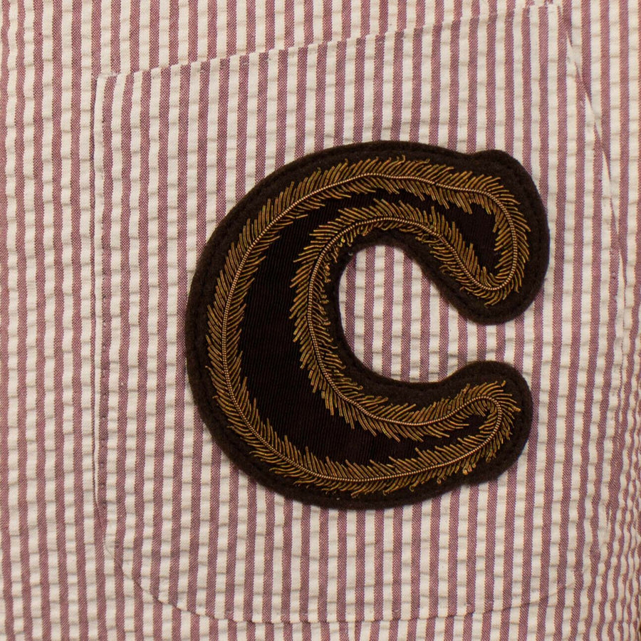 Drop 8 Striped Two Button Cotton Sport Coat - Red