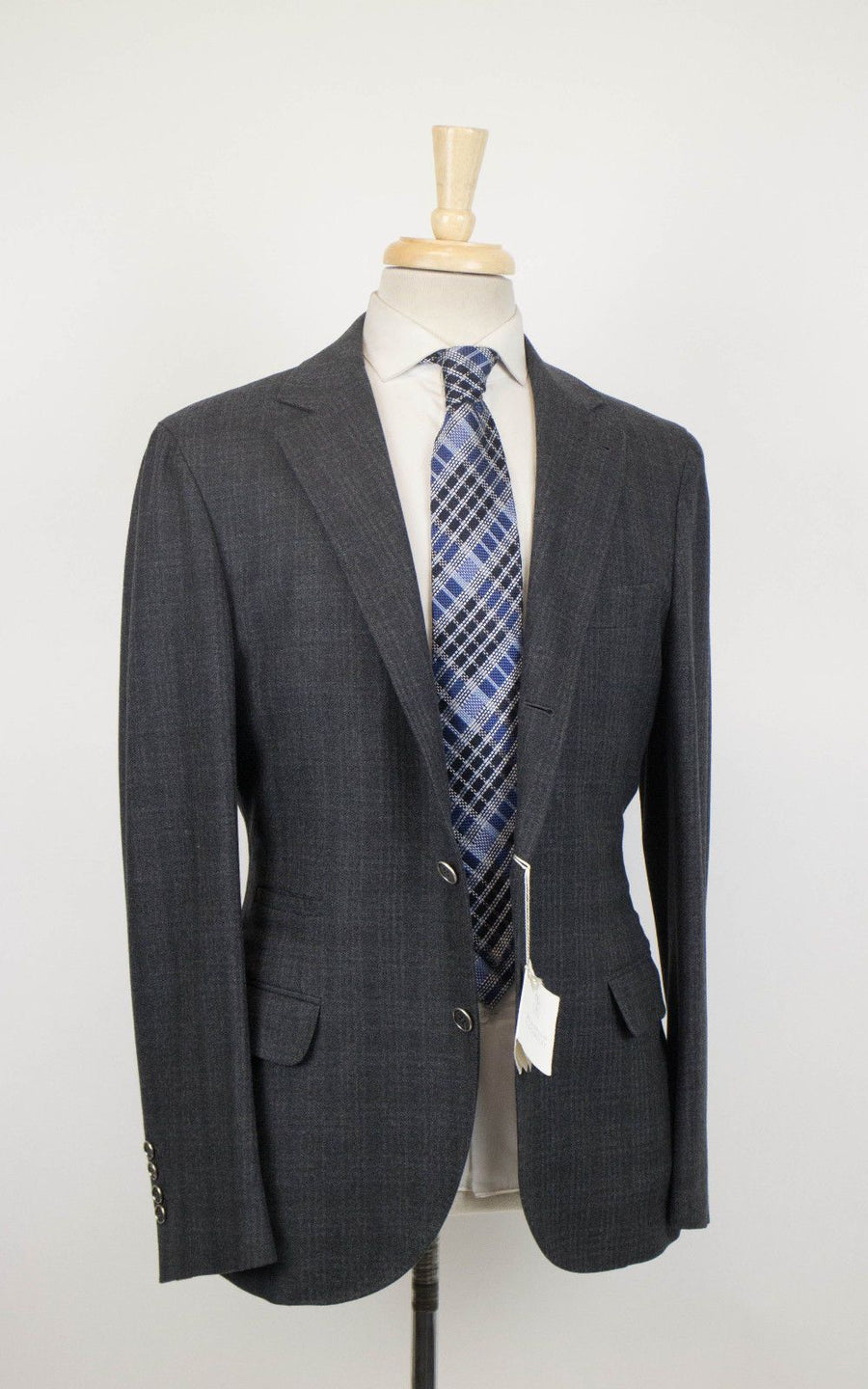 Plaid Cashmere 3 Roll 2 Sport Coat - Gray