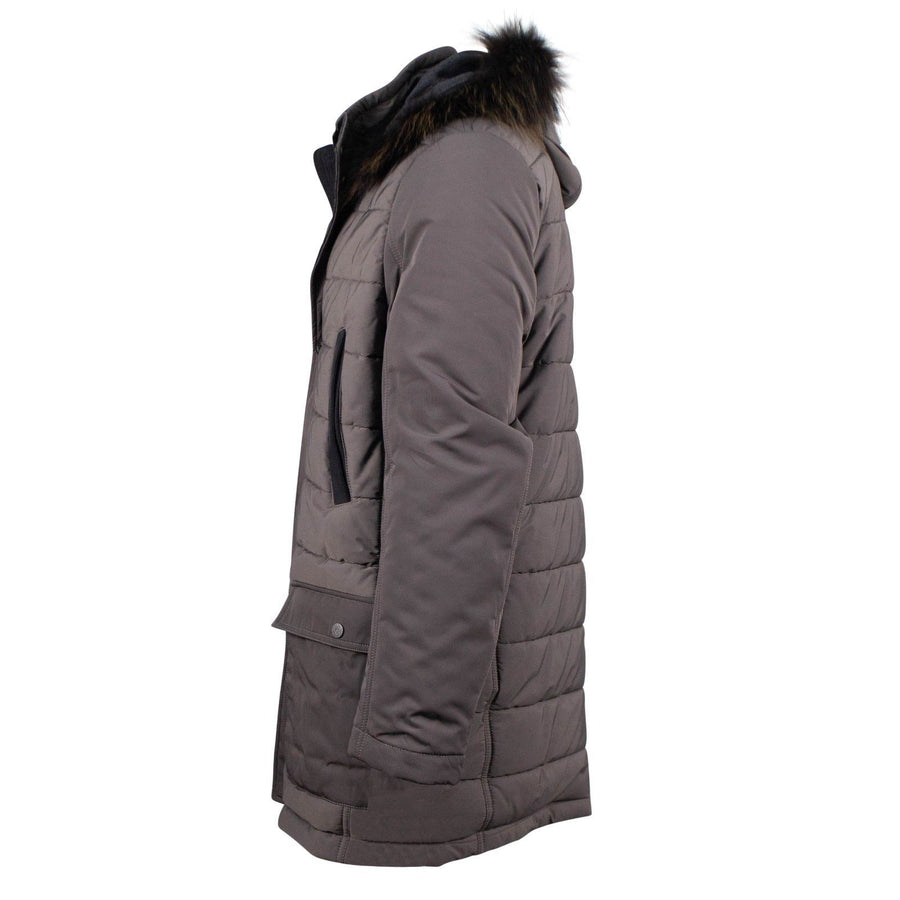 Brown Quilted Parka Coat