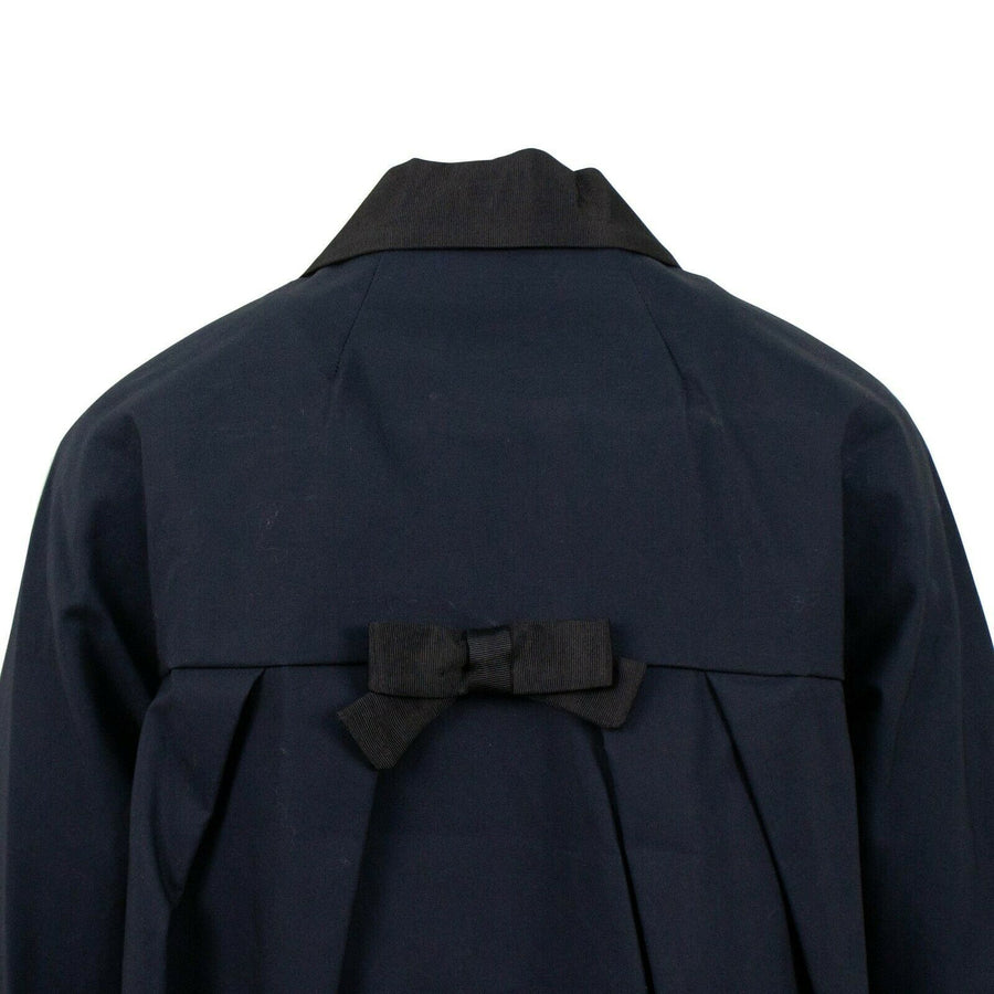 Bow In The Back Coat - Navy