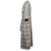 Plaid And VIntage Denim Kimono Robe - Ivory / Blue