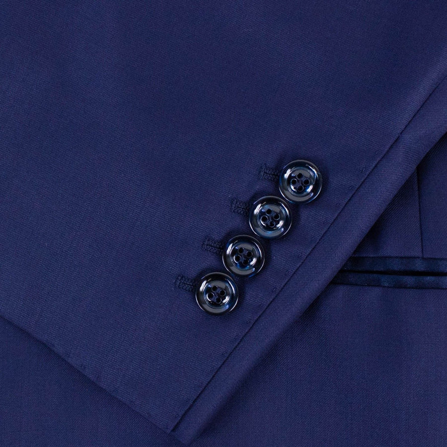 Cahmere Blend Double Breasted Tuxedo Suit - Blue