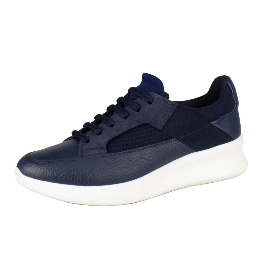 Calfskin Leather Lace Up Sneakers - Blue
